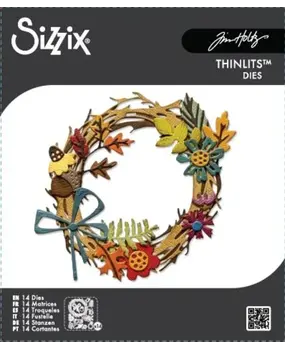 Sizzix Thinlits Die Vault Foliage Wreath (14pcs) by Tim Holtz (666682) Sizzix Thinlits Die Vault Foliage Wreath (14pcs) by Tim Holtz (666682)