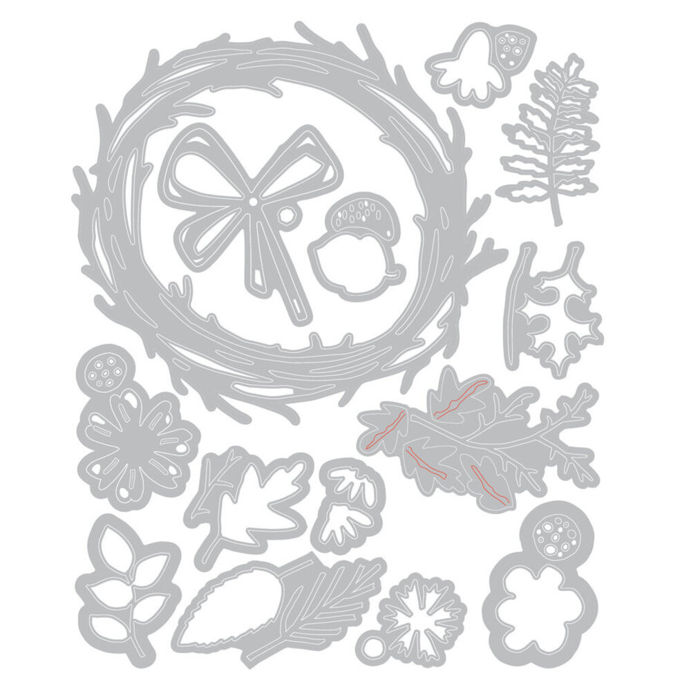 Sizzix Thinlits Die Vault Foliage Wreath (14pcs) by Tim Holtz (666682) Sizzix Thinlits Die Vault Foliage Wreath (14pcs) by Tim Holtz (666682)