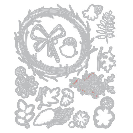 Sizzix Thinlits Die Vault Foliage Wreath (14pcs) by Tim Holtz (666682) Sizzix Thinlits Die Vault Foliage Wreath (14pcs) by Tim Holtz (666682)