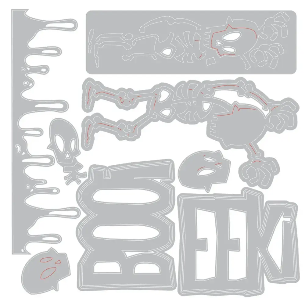Sizzix Thinlits Die Vault Frights + Bones (10pcs) by Tim Holtz (667237) Sizzix Thinlits Die Vault Frights + Bones (10pcs) by Tim Holtz (667237)