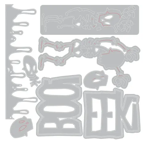 Sizzix Thinlits Die Vault Frights + Bones (10pcs) by Tim Holtz (667237) Sizzix Thinlits Die Vault Frights + Bones (10pcs) by Tim Holtz (667237)