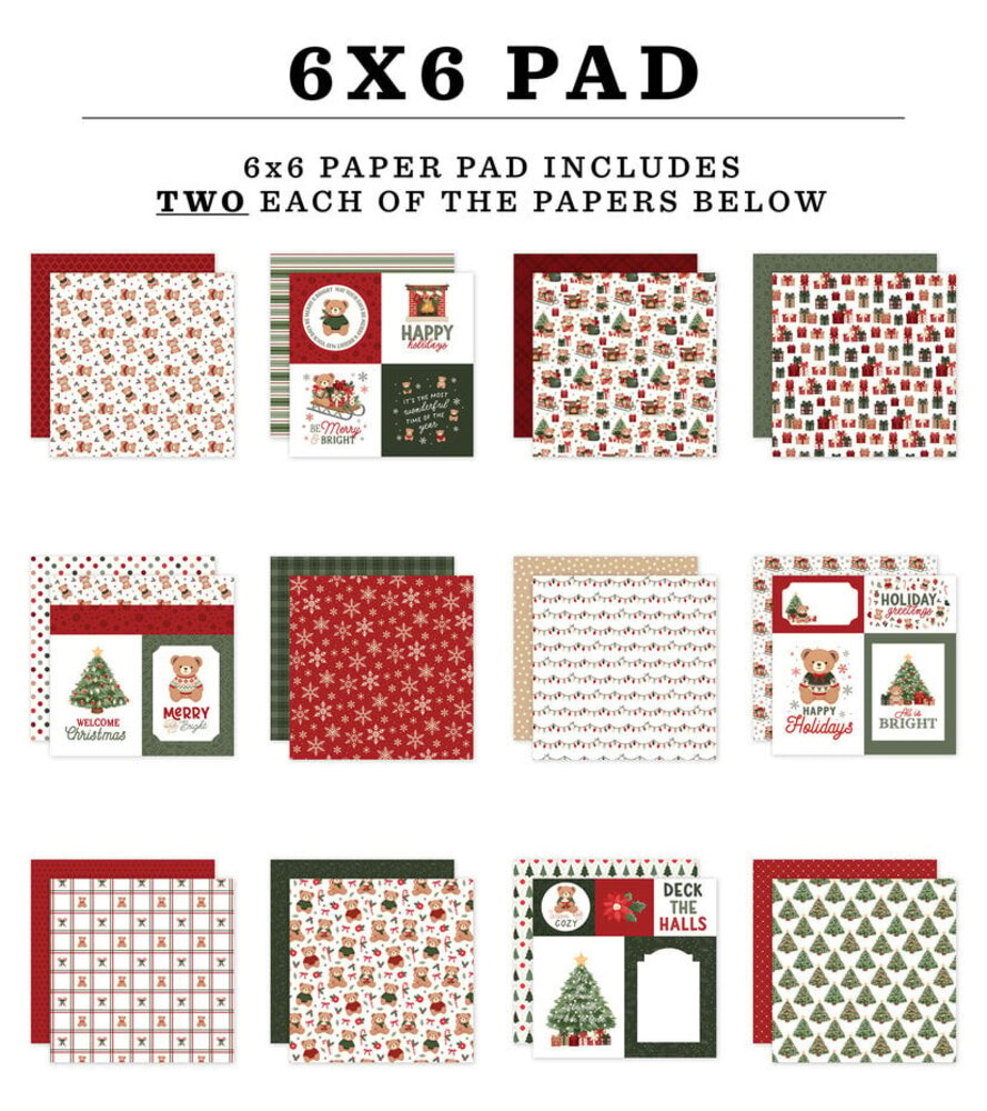 Carta Bella Have A Beary Christmas 6x6 Inch Paper Pad (CBBC518023) Carta Bella Have A Beary Christmas 6x6 Inch Paper Pad (CBBC518023)