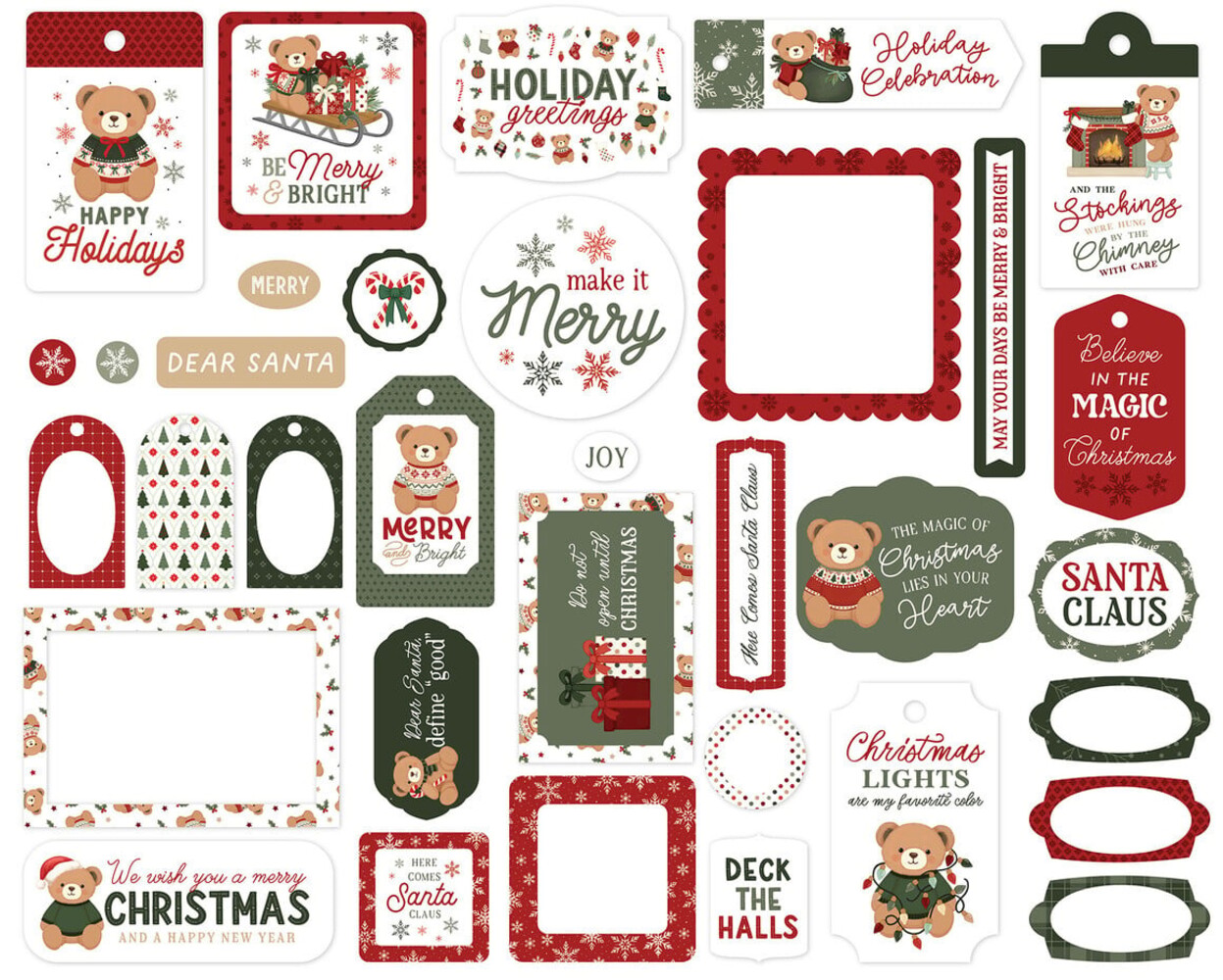 Carta Bella Have A Beary Christmas Ephemera Frames & Tags (CBBC518025)