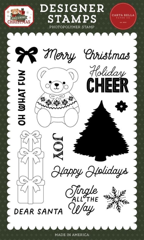 Carta Bella Have A Beary Christmas Clear Stamps Holiday Cheer (CBBC518045) Carta Bella Have A Beary Christmas Clear Stamps Holiday Cheer (CBBC518045)