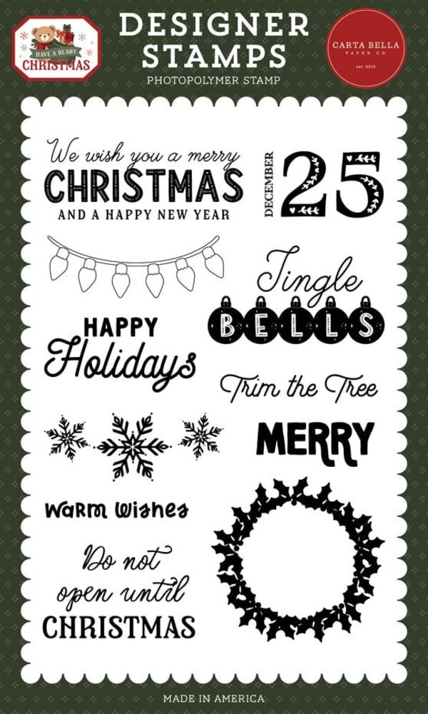 Carta Bella Have A Beary Christmas Clear Stamps Do Not Open (CBBC518046) Carta Bella Have A Beary Christmas Clear Stamps Do Not Open (CBBC518046)