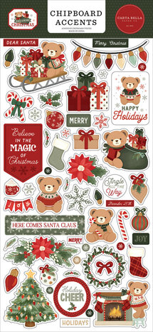 Carta Bella Have A Beary Christmas 6x13 Inch Chipboard Accents (CBBC518021) Carta Bella Have A Beary Christmas 6x13 Inch Chipboard Accents (CBBC518021)
