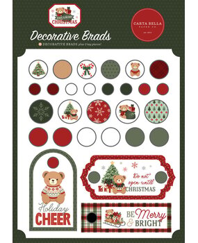 Carta Bella Have A Beary Christmas Decorative Brads (CBBC518020) Carta Bella Have A Beary Christmas Decorative Brads (CBBC518020)