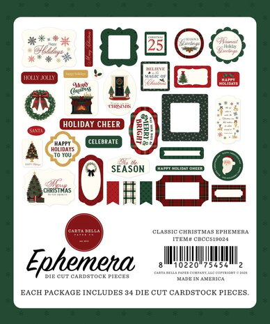 Carta Bella Classic Christmas Ephemera (CBCC519024) Carta Bella Classic Christmas Ephemera (CBCC519024)