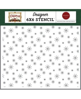 Carta Bella Classic Christmas Stencil Season's Greetings Snowflakes (CBCC519033)