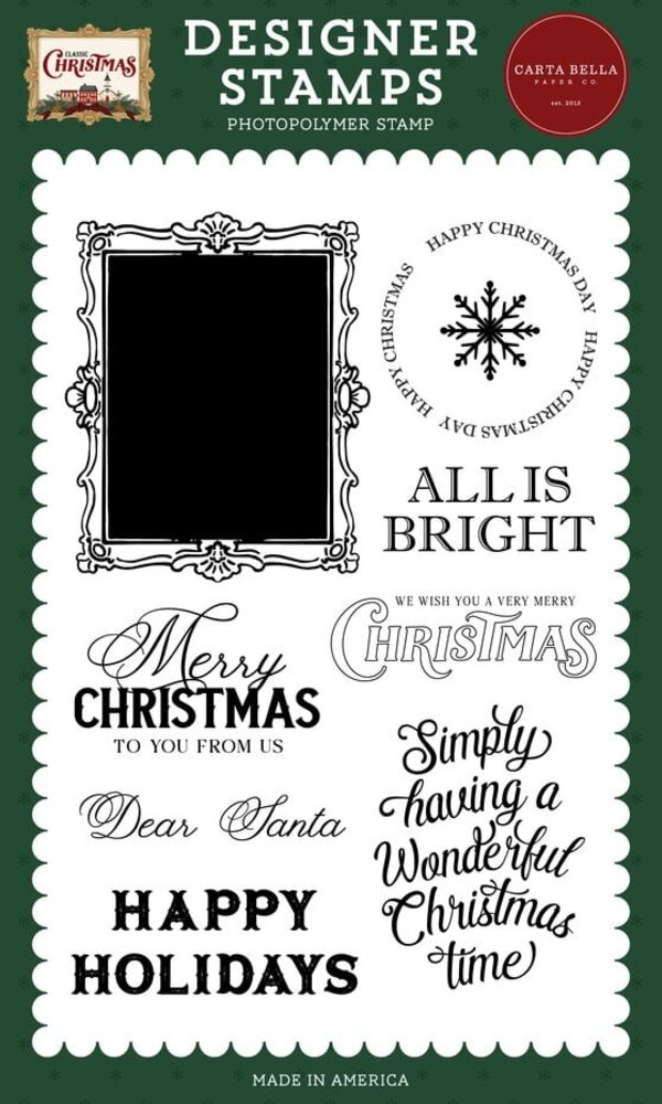 Carta Bella Classic Christmas Clear Stamps Vintage Frame (CBCC519042) Carta Bella Classic Christmas Clear Stamps Vintage Frame (CBCC519042)