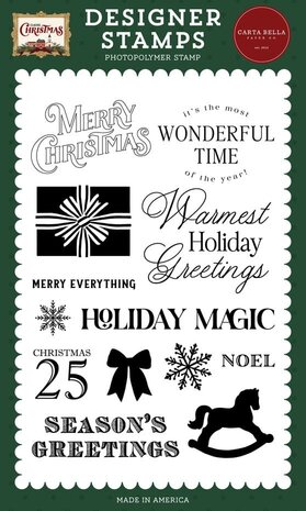 Carta Bella Classic Christmas Clear Stamps Warmest Holiday Greetings (CBCC519043) Carta Bella Classic Christmas Clear Stamps Warmest Holiday Greetings (CBCC519043)