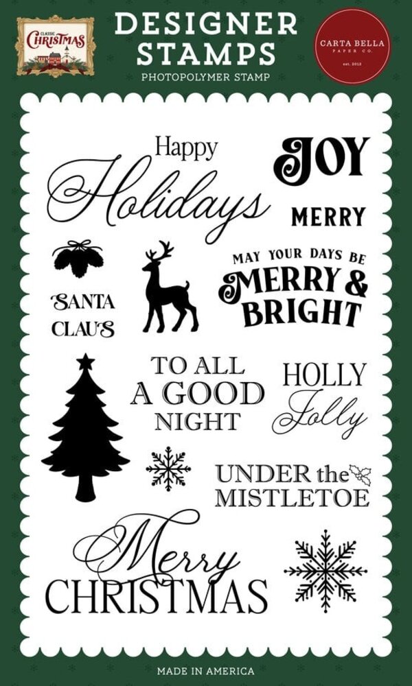 Carta Bella Classic Christmas Clear Stamps Christmas Sentiments (CBCC519044) Carta Bella Classic Christmas Clear Stamps Christmas Sentiments (CBCC519044)