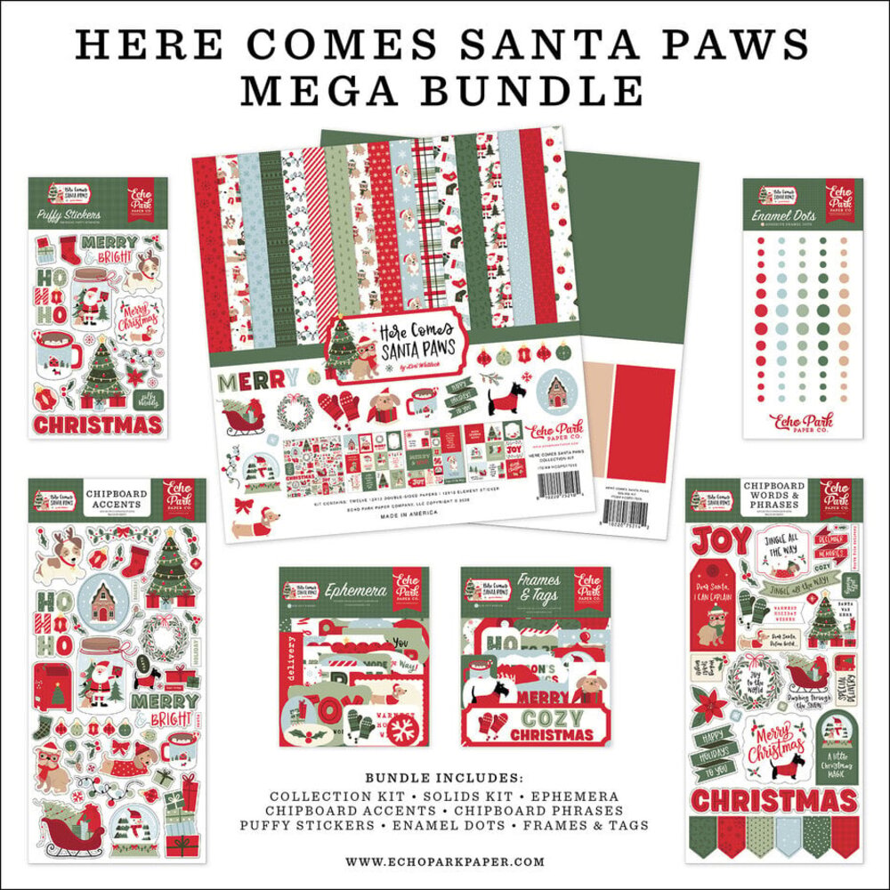 Echo Park Here Comes Santa Paws 12x12 Inch Mega Bundle (HCSP517050) Echo Park Here Comes Santa Paws 12x12 Inch Mega Bundle (HCSP517050)
