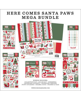 Echo Park Here Comes Santa Paws 12x12 Inch Mega Bundle (HCSP517050)