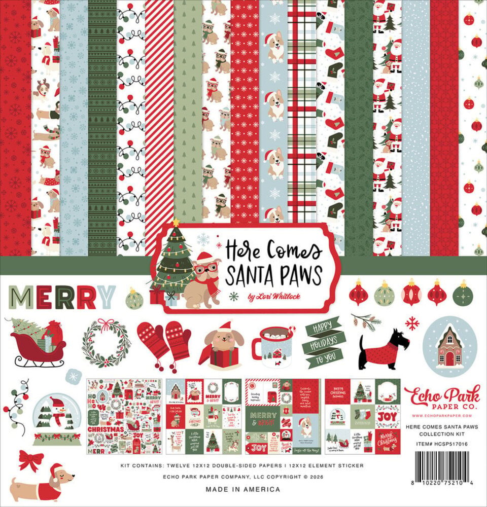Echo Park Here Comes Santa Paws 12x12 Inch Collection Kit (HCSP517016) Echo Park Here Comes Santa Paws 12x12 Inch Collection Kit (HCSP517016)