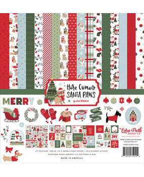 Echo Park Here Comes Santa Paws 12x12 Inch Collection Kit (HCSP517016)