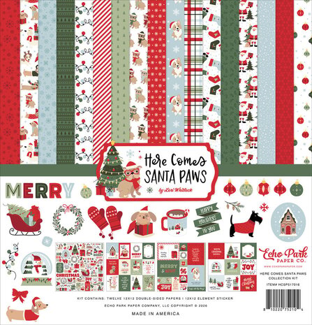 Echo Park Here Comes Santa Paws 12x12 Inch Collection Kit (HCSP517016) Echo Park Here Comes Santa Paws 12x12 Inch Collection Kit (HCSP517016)
