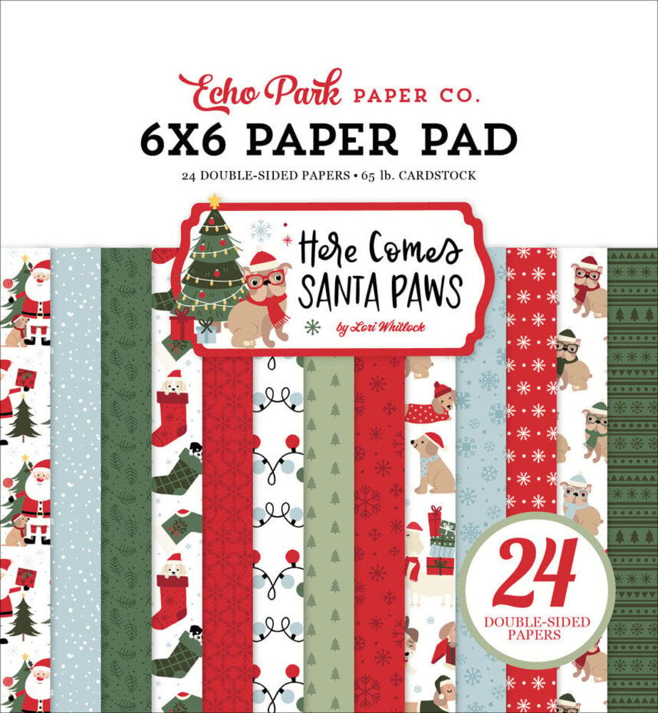 Echo Park Here Comes Santa Paws 6x6 Inch Paper Pad (HCSP517023) Echo Park Here Comes Santa Paws 6x6 Inch Paper Pad (HCSP517023)