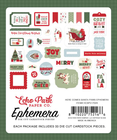Echo Park Here Comes Santa Paws Ephemera (HCSP517024) Echo Park Here Comes Santa Paws Ephemera (HCSP517024)