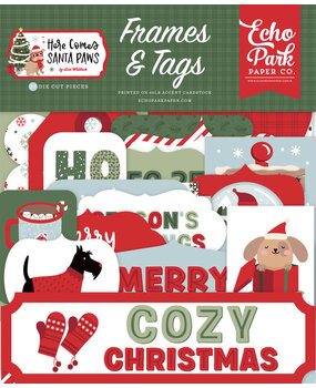 Echo Park Here Comes Santa Paws Ephemera Frames & Tags (HCSP517025)