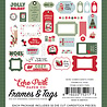 Echo Park Here Comes Santa Paws Ephemera Frames & Tags (HCSP517025)