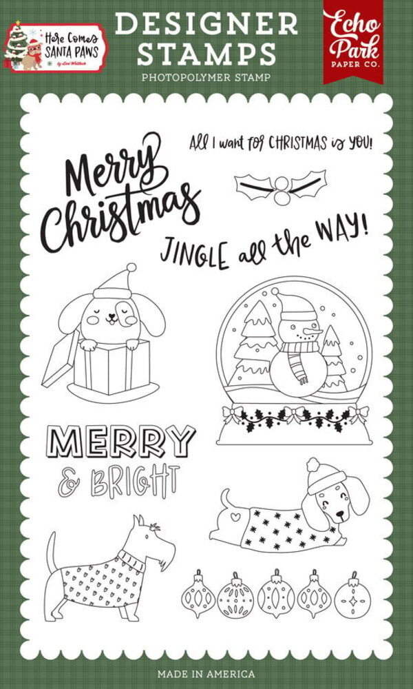 Echo Park Here Comes Santa Paws Clear Stamps Puppy Present (HCSP517043) Echo Park Here Comes Santa Paws Clear Stamps Puppy Present (HCSP517043)