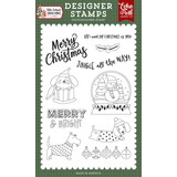Echo Park Here Comes Santa Paws Clear Stamps Puppy Present (HCSP517043)