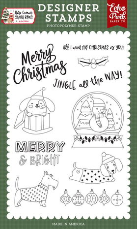 Echo Park Here Comes Santa Paws Clear Stamps Puppy Present (HCSP517043) Echo Park Here Comes Santa Paws Clear Stamps Puppy Present (HCSP517043)
