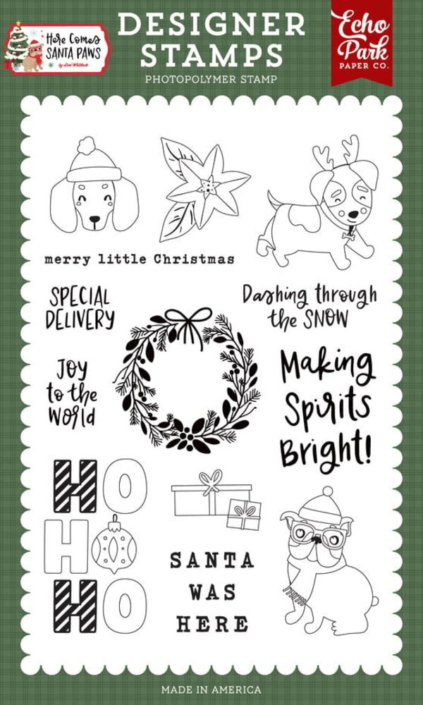 Echo Park Here Comes Santa Paws Clear Stamps Merry Little Christmas (HCSP517044) Echo Park Here Comes Santa Paws Clear Stamps Merry Little Christmas (HCSP517044)