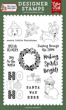Echo Park Here Comes Santa Paws Clear Stamps Merry Little Christmas (HCSP517044) Echo Park Here Comes Santa Paws Clear Stamps Merry Little Christmas (HCSP517044)