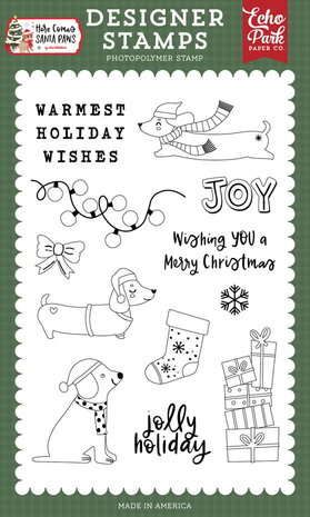 Echo Park Here Comes Santa Paws Clear Stamps Warmest Holiday Wishes (HCSP517045) Echo Park Here Comes Santa Paws Clear Stamps Warmest Holiday Wishes (HCSP517045)