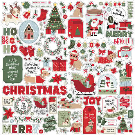 Echo Park Here Comes Santa Paws 12x12 Inch Element Sticker (HCSP517014) Echo Park Here Comes Santa Paws 12x12 Inch Element Sticker (HCSP517014)