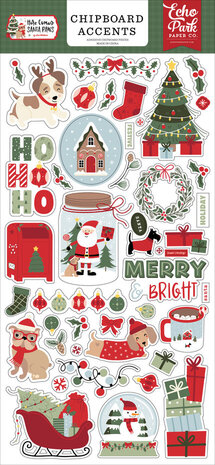 Echo Park Here Comes Santa Paws 6x13 Inch Chipboard Accents (HCSP517021) Echo Park Here Comes Santa Paws 6x13 Inch Chipboard Accents (HCSP517021)