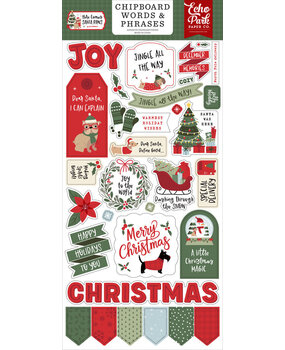 Echo Park Here Comes Santa Paws 6x13 Inch Chipboard Word & Phrases (HCSP517022)