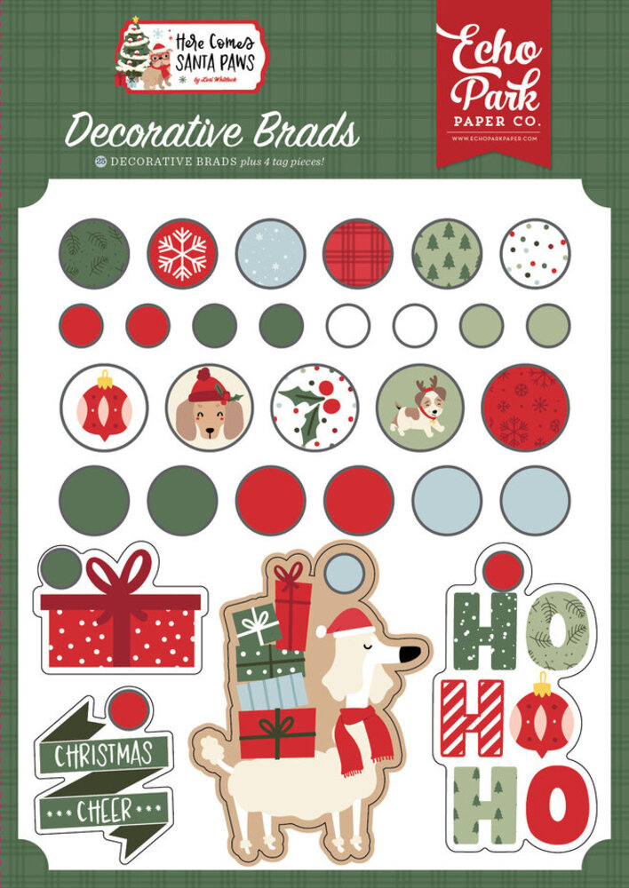 Echo Park Here Comes Santa Paws Decorative Brads (HCSP517020) Echo Park Here Comes Santa Paws Decorative Brads (HCSP517020)