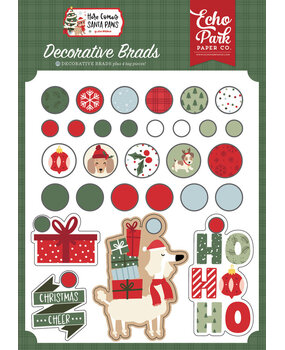 Echo Park Here Comes Santa Paws Decorative Brads (HCSP517020)