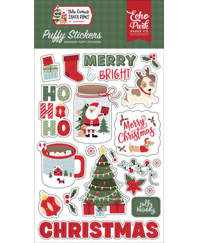 Echo Park Here Comes Santa Paws Puffy Stickers (HCSP517066)