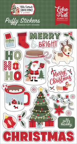 Echo Park Here Comes Santa Paws Puffy Stickers (HCSP517066) Echo Park Here Comes Santa Paws Puffy Stickers (HCSP517066)