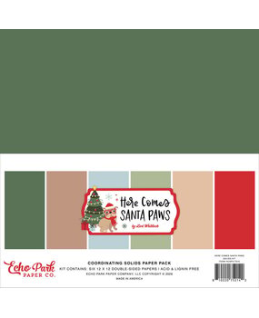Echo Park Here Comes Santa Paws 12x12 Inch Coordination Solids Paper Pack (HCSP517015)
