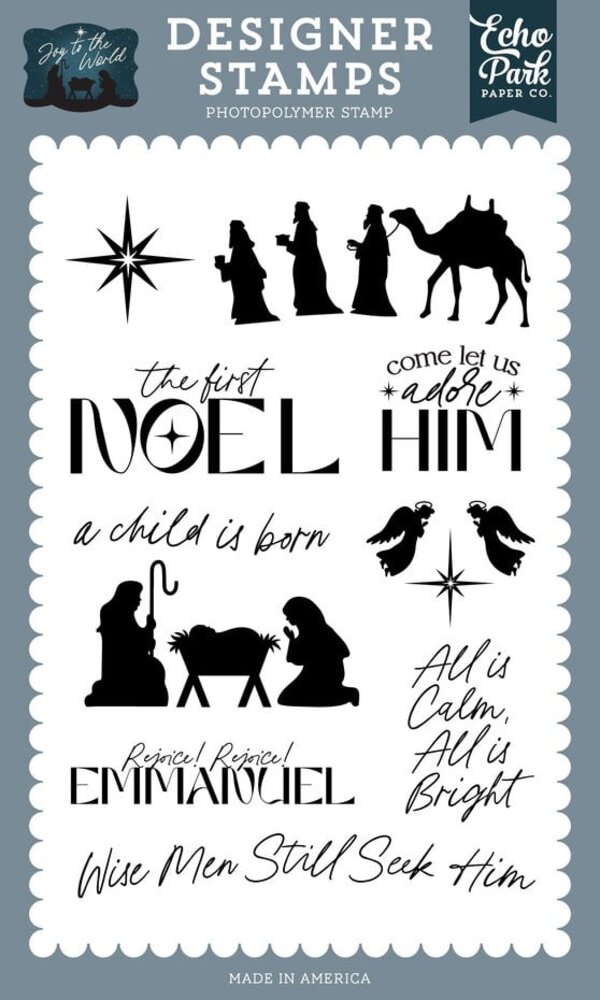 Echo Park Joy To The World Clear Stamps Rejoice Rejoice (JTW521040)