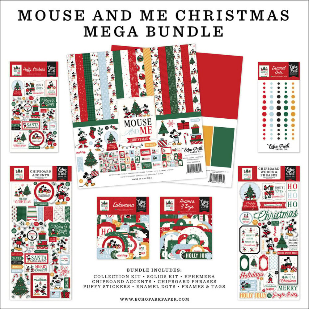 Echo Park Mouse And Me Christmas 12x12 Inch Mega Bundle (MMC520050)