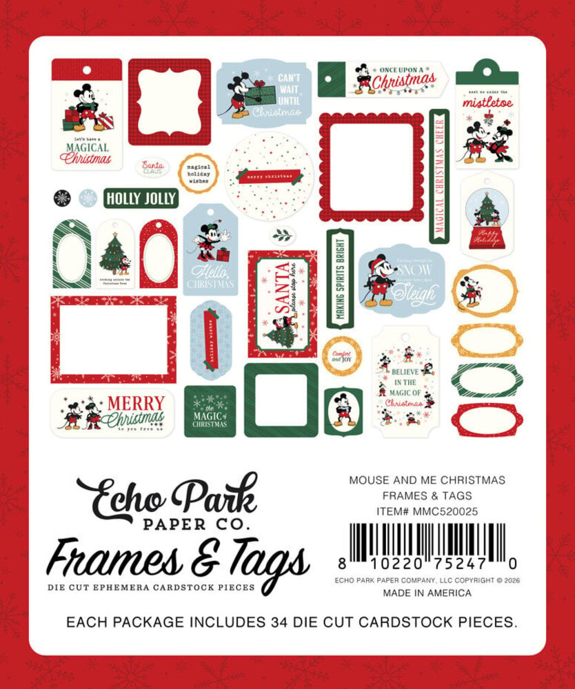 Echo Park Mouse And Me Christmas Ephemera Frames & Tags (MMC520025) Echo Park Mouse And Me Christmas Ephemera Frames & Tags (MMC520025)