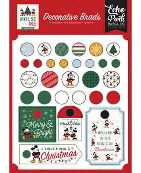 Echo Park Mouse And Me Christmas Decorative Brads (MMC520020)