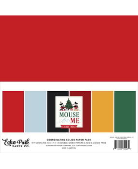 Echo Park Mouse And Me Christmas 12x12 Inch Coordination Solids Paper Pack (MMC520015)