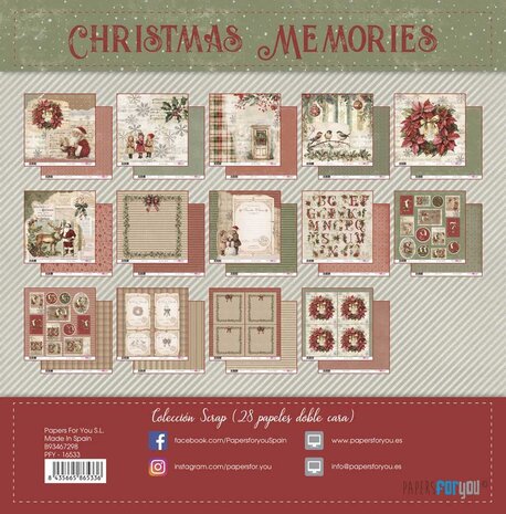 Papers For You PRE-ORDER Christmas Memories 8x8 Inch Paper Pack (PFY-16533)