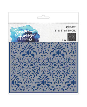 Simon Hurley Create PRE-ORDER Damask 6x6 Inch Stencil (HUS94364)