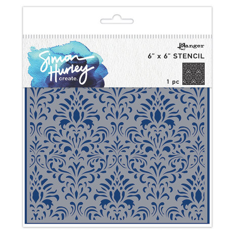 Simon Hurley Create PRE-ORDER Damask 6x6 Inch Stencil (HUS94364)