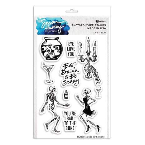 Simon Hurley Create PRE-ORDER Bad To The Bone Clear Stamps (HUR94166)