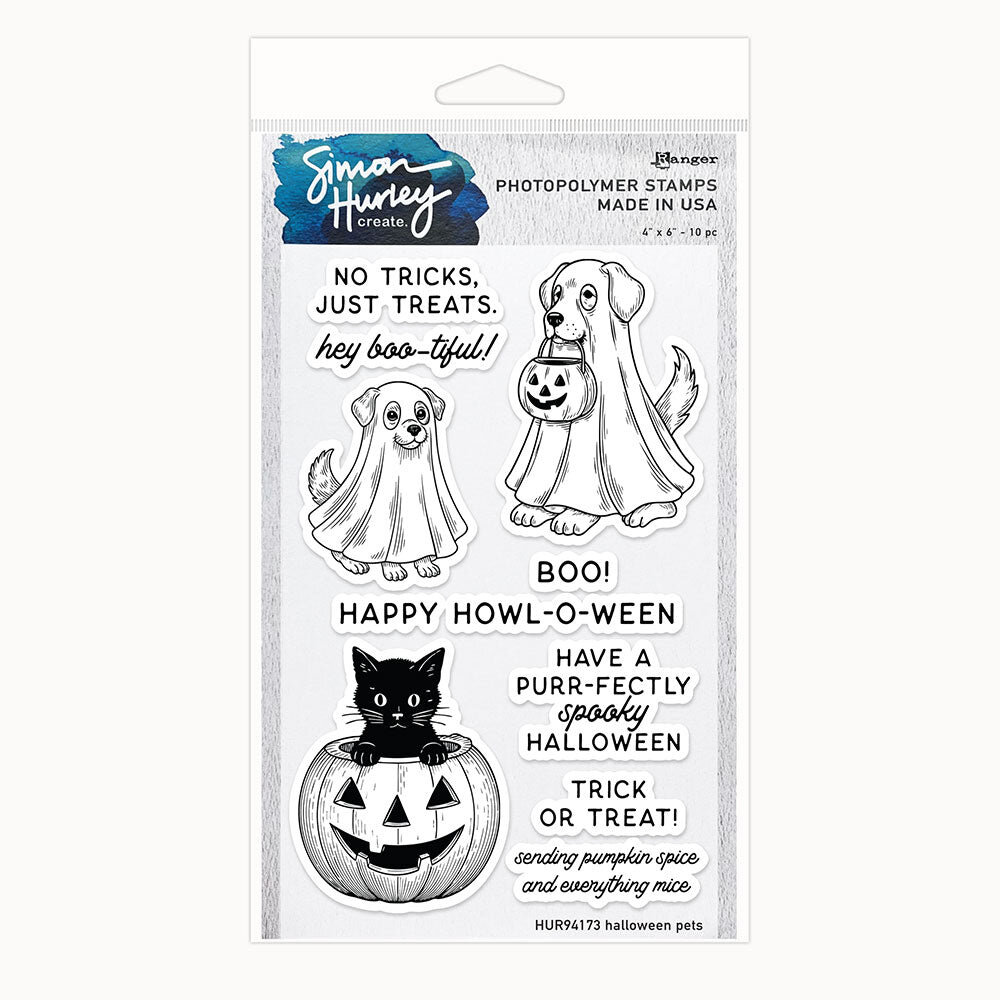 Simon Hurley Create PRE-ORDER Halloween Pets Clear Stamps (HUR94173)
