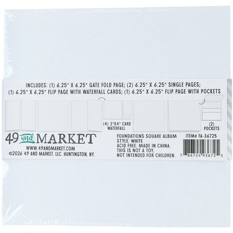 49 and Market PRE-ORDER Foundations Square Album White (FA-36725)